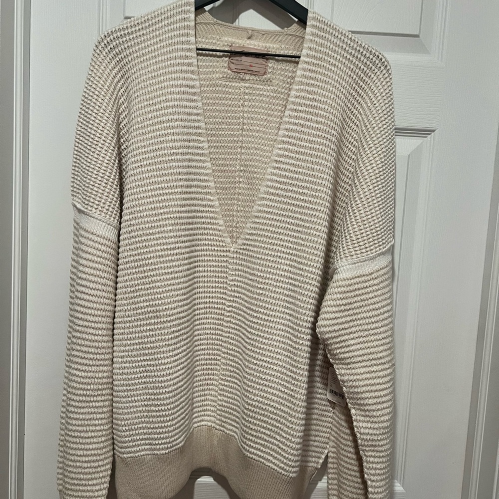 We The Free Cream V-Neck Sweater